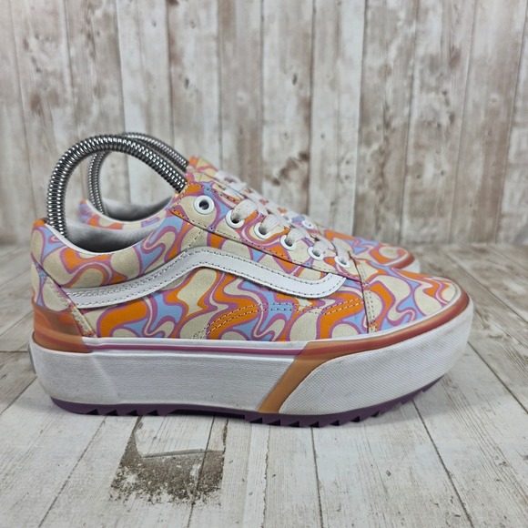 Vans Shoes - Vans Old Skool Stacked Psychedelic Swirl Platform Sneakers Womens 6.5 Mens 5.0